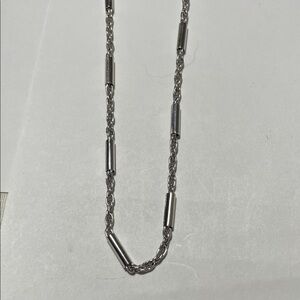 Silver Tube Station Rope Chain Necklace